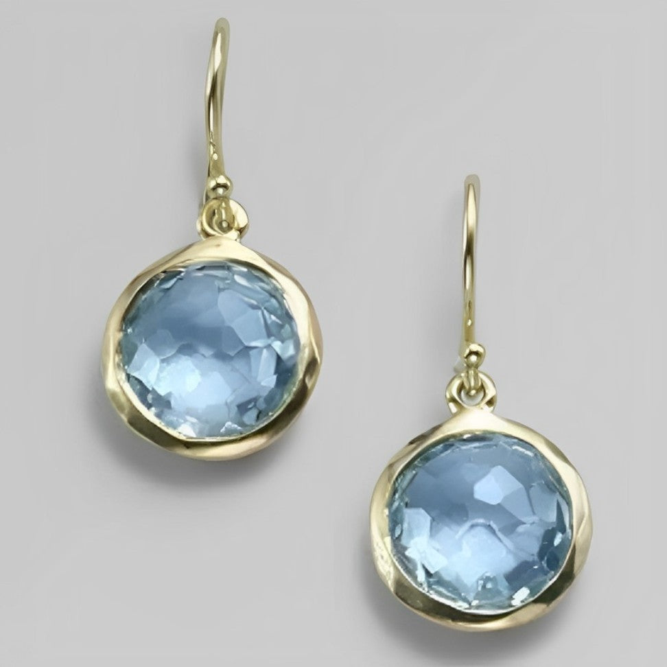 Lois - Cercei din cristal albastru vintage cu inlay