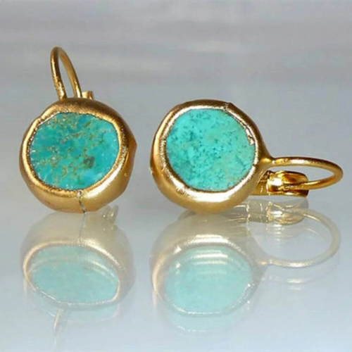 Thea - Cercei Vintage Turquoise în Aur